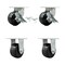 Service Caster 6'' Heavy Duty Phenolic Wheel Caster Set 2 Swivel Lock and Brake 2 Rigid, 4PK CRAN-SCC-KP92S630-PHR-SLB-BSL-2-R-2 - alternate 1